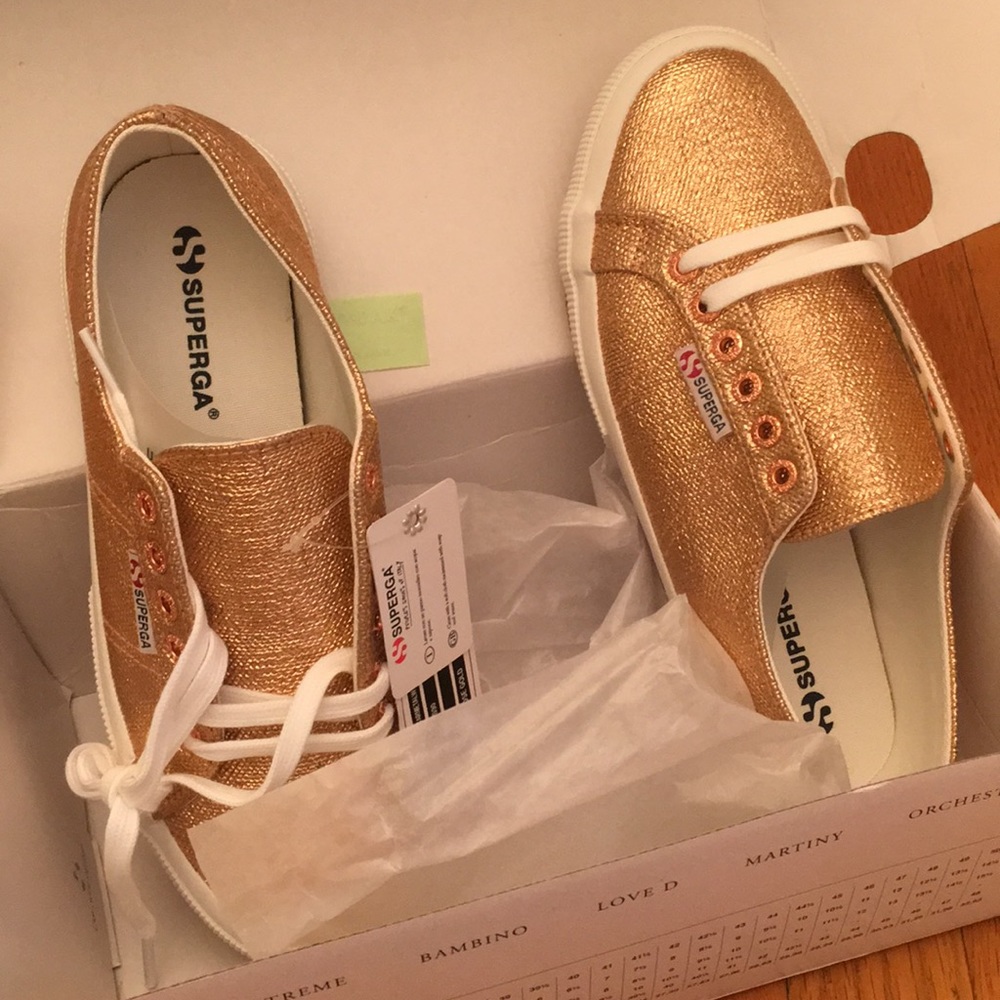 NIB Superga Rose Gold 2750 Metallic Shoes 39.5 8.5